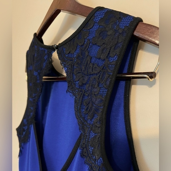 YA LOS ANGELES Women’s Fit & Flare Blue Lace Mini Sleeveless Dress Juniors L - Picture 8 of 16